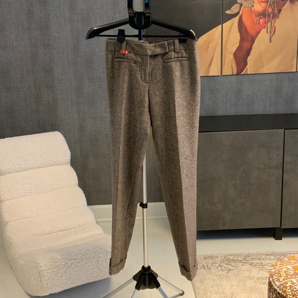 Tommy Hilfiger Brown Herringbone Avery Trousers 6